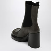 Burberry Chelsea wedge ankle boots in dark green leather brown