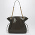 Saint Laurent Brown Leather Jamie Shopping Bag with Gold Cassandre Chain Green