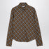 Burberry Oxid-Coloured Check Cotton Shirt Brown