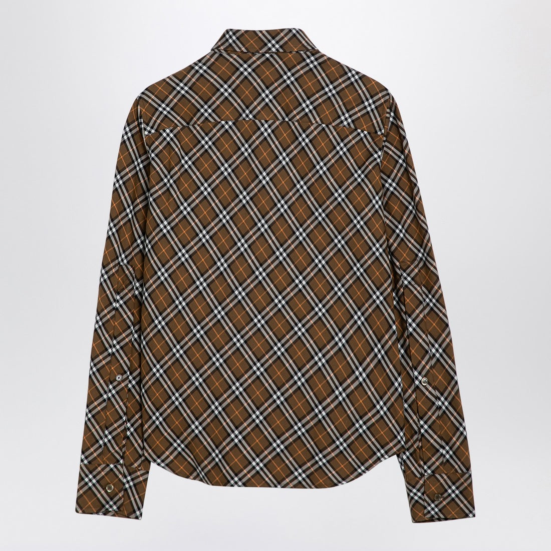 Burberry Oxid-Coloured Check Cotton Shirt Brown