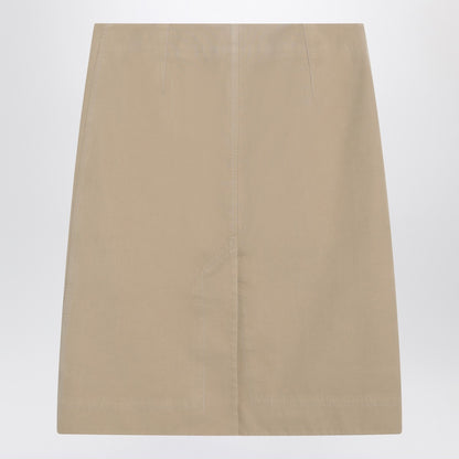 Burberry Beige Cotton Trench Skirt with Front Slit Beige