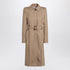 Alexander Mcqueen belted cotton trench coat in beige beige