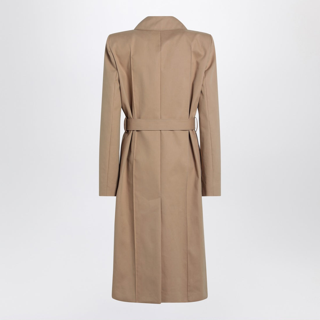 Alexander Mcqueen belted cotton trench coat in beige beige