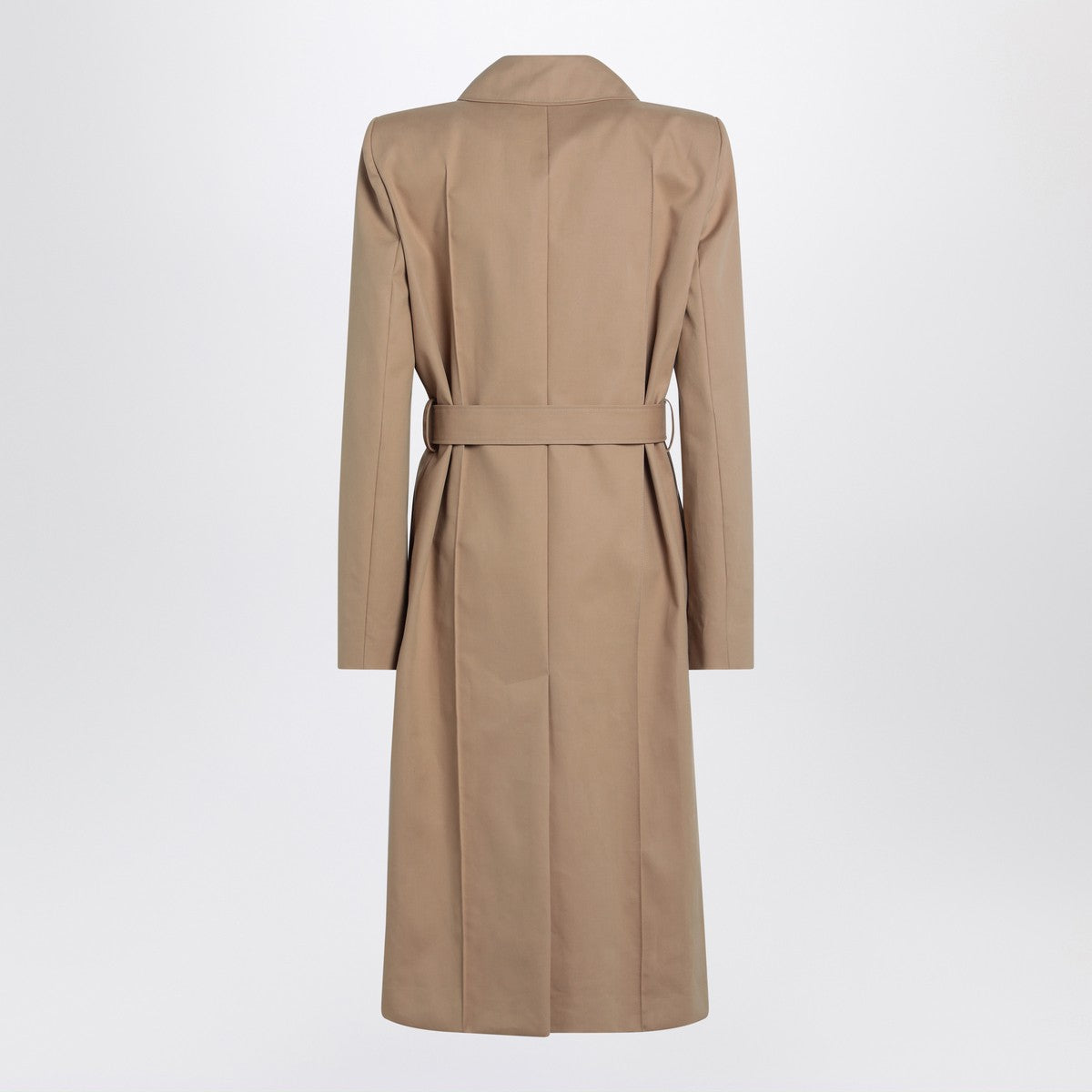 Alexander Mcqueen belted cotton trench coat in beige beige