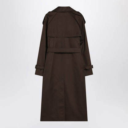 Burberry Long Double-Breasted Trench Coat in Juniper Green Green