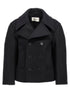 Saint Laurent Oversized Caban Coat Black
