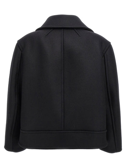 Saint Laurent Oversized Caban Coat Black