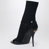 Balenciaga Avenue Sock Black Patent Leather and Mesh Sandals Black