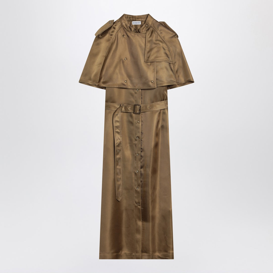 Burberry Viscose Twill Trench Dress with Belt Green