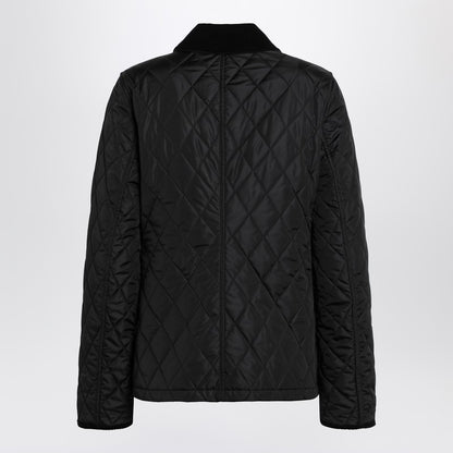 Burberry Quilted Black Nylon Jacket with Velvet Collar Black