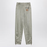 Burberry Trousers with Embroidered B Shield Low Crotch Beige