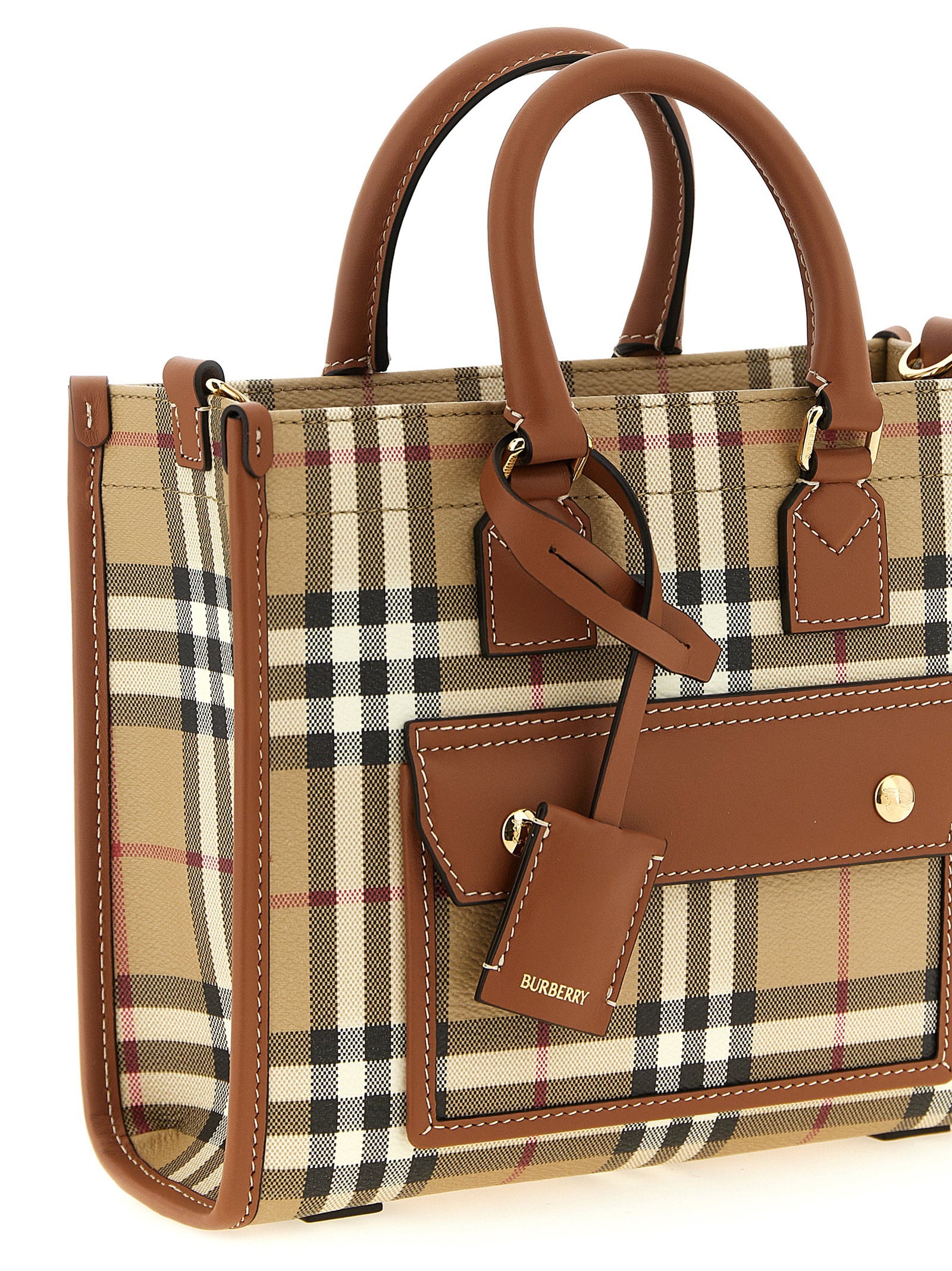 Burberry Freya Mini Shopping Bag Beige