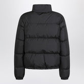 Burberry Black Down Puffer Jacket with Check-Pattern Trim Black