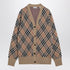 Burberry Wool and Mohair Check Cardigan Beige