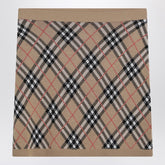 Burberry Wool and Mohair Blend Check Mini Skirt Beige