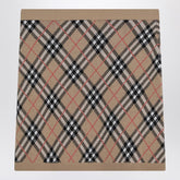 Burberry Wool and Mohair Blend Check Mini Skirt Beige