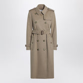 Burberry Double-Breasted Cashmere Coat in Beige Mélange Grey