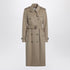 Burberry Double-Breasted Cashmere Coat in Beige Mélange Grey