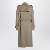 Burberry Double-Breasted Cashmere Coat in Beige Mélange Grey