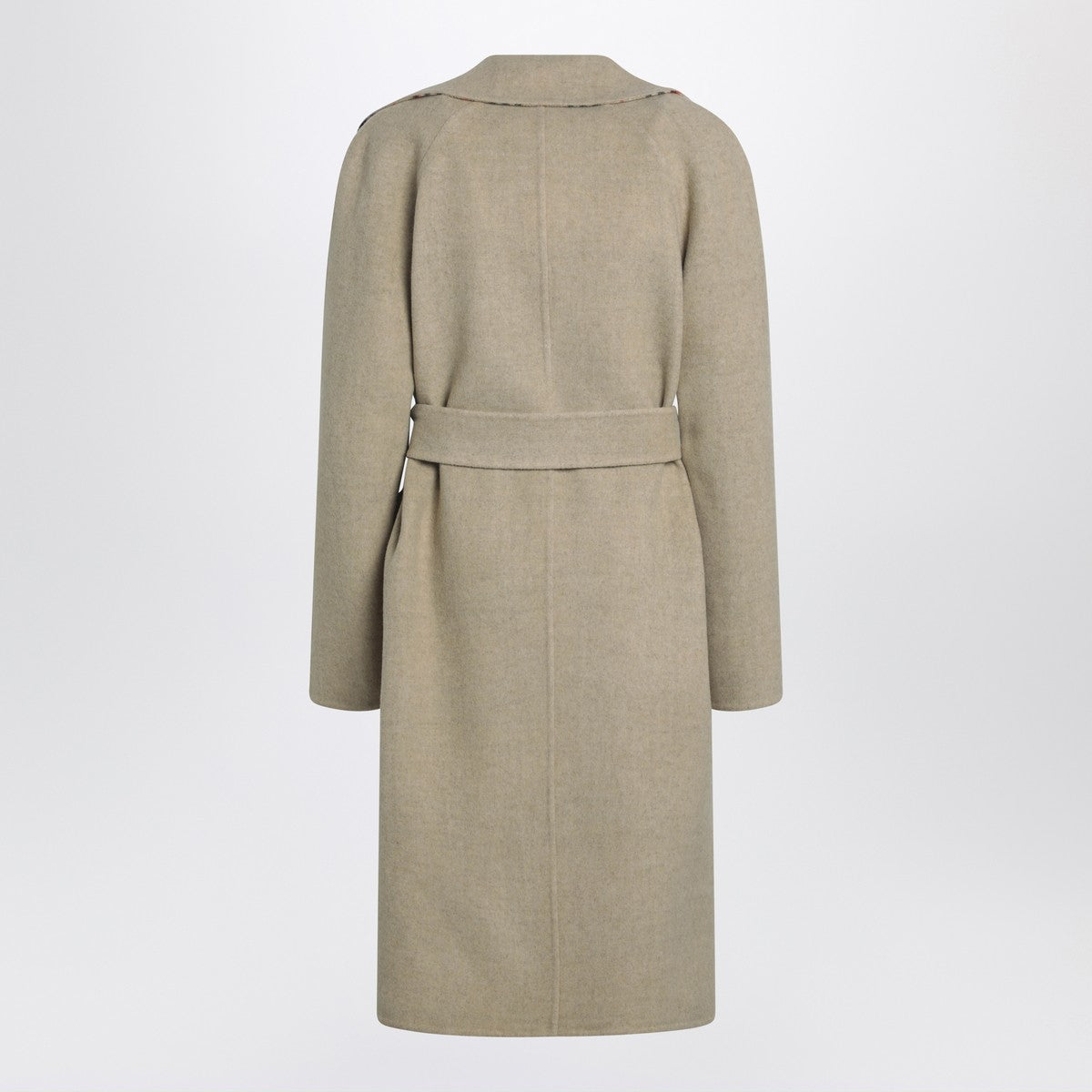Burberry Reversible Wool Check Coat Beige