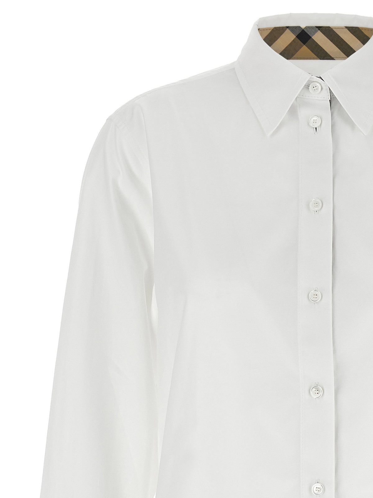 Burberry Check Insert Shirt White