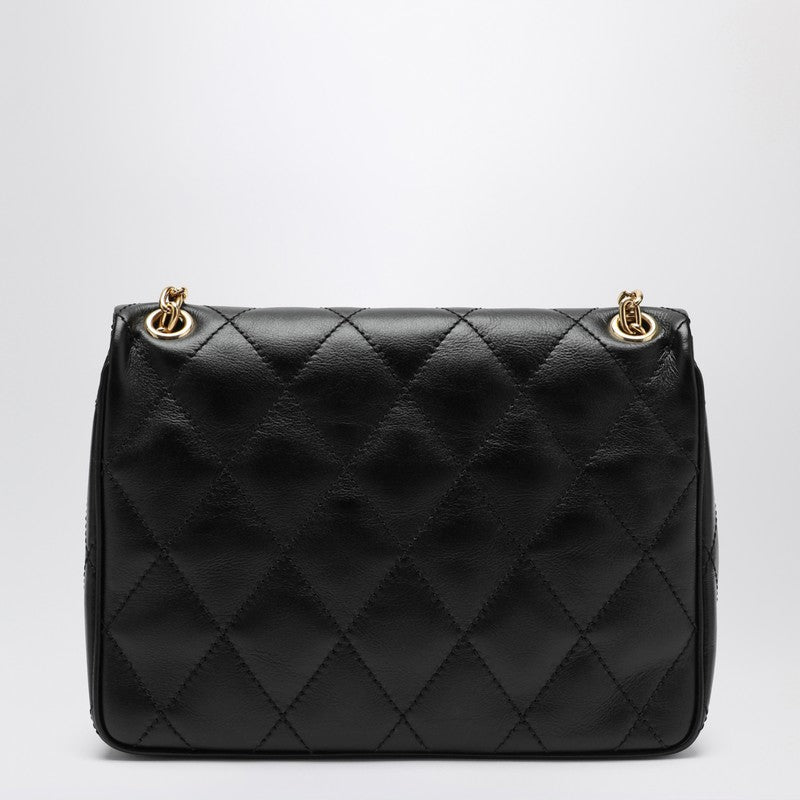 Burberry Strand Large Quilted Leather Shoulder Bag Black