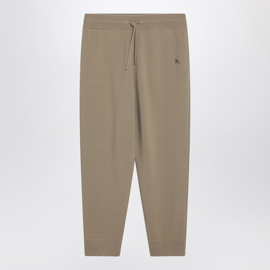 Burberry Beige cashmere-blend joggers with iconic embroidery brown