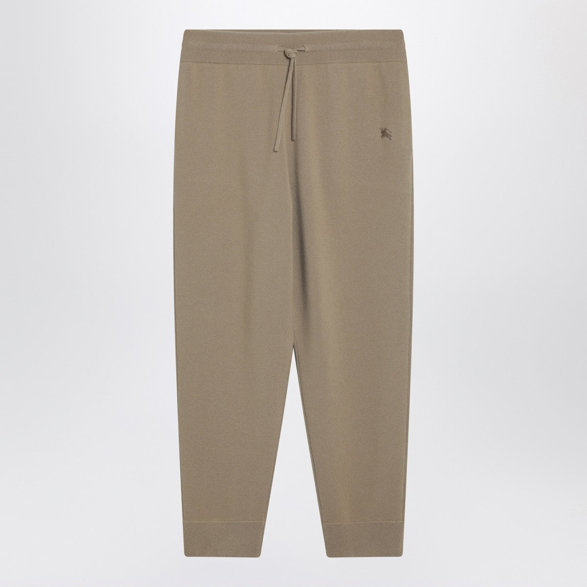 Burberry Beige cashmere-blend joggers with iconic embroidery brown
