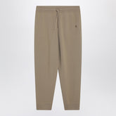 Burberry Beige cashmere-blend joggers with iconic embroidery brown