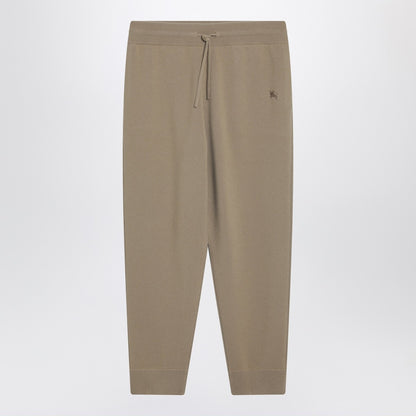 Burberry Beige cashmere-blend joggers with iconic embroidery brown