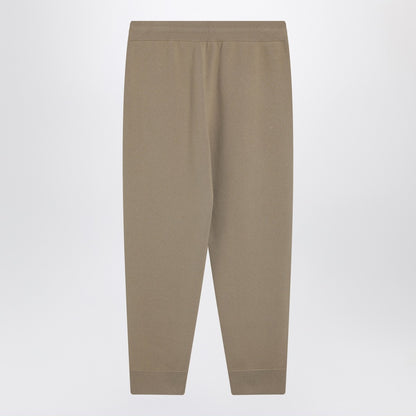 Burberry Beige cashmere-blend joggers with iconic embroidery brown