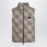 Burberry Check-Pattern Padded Nylon Gilet with Zip Beige