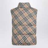 Burberry Check-Pattern Padded Nylon Gilet with Zip Beige