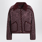 Burberry Mahogany Cropped Quilted Nylon Jacket Brown