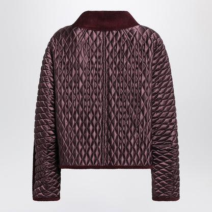 Burberry Mahogany Cropped Quilted Nylon Jacket Brown