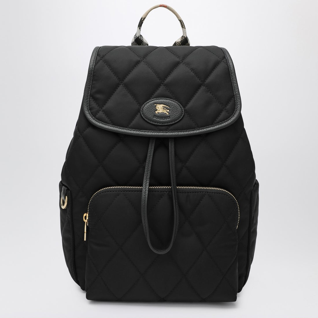 Burberry Quilted Nylon Horseshoe Backpack Black