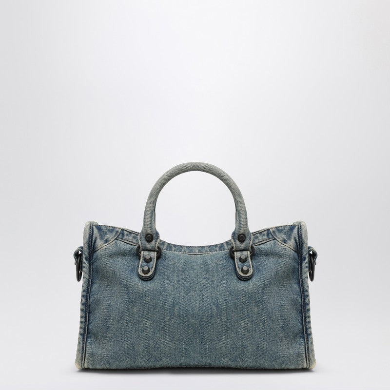 Balenciaga Le City Small Denim Tote Bag blue