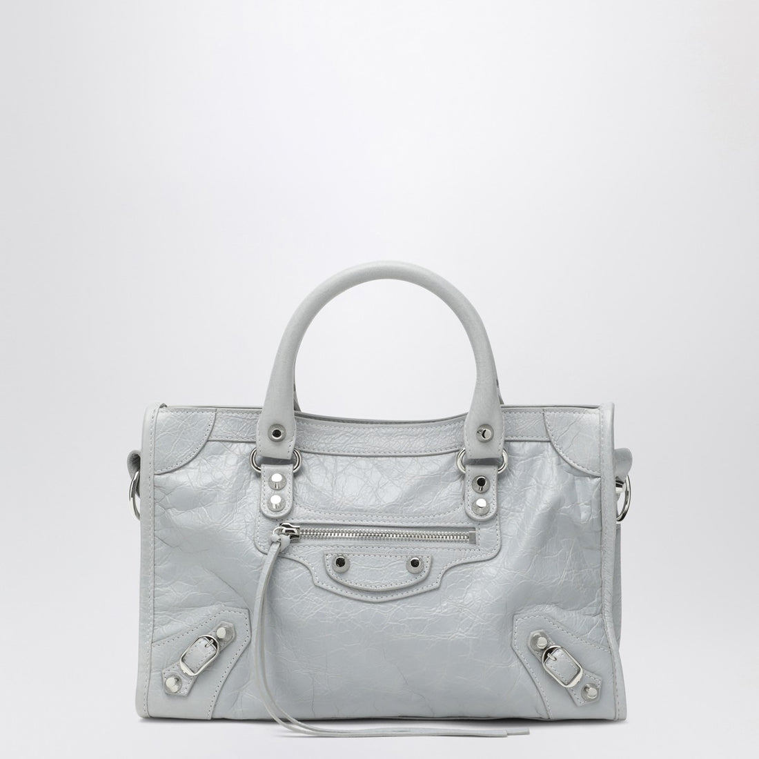 Balenciaga Le City Small Leather Tote Bag Light Grey Grey