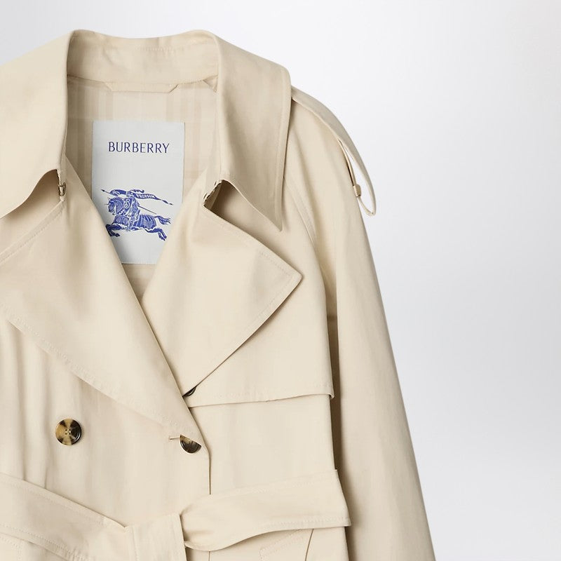 Burberry Light Beige Cotton Double-Breasted Trench Coat Beige