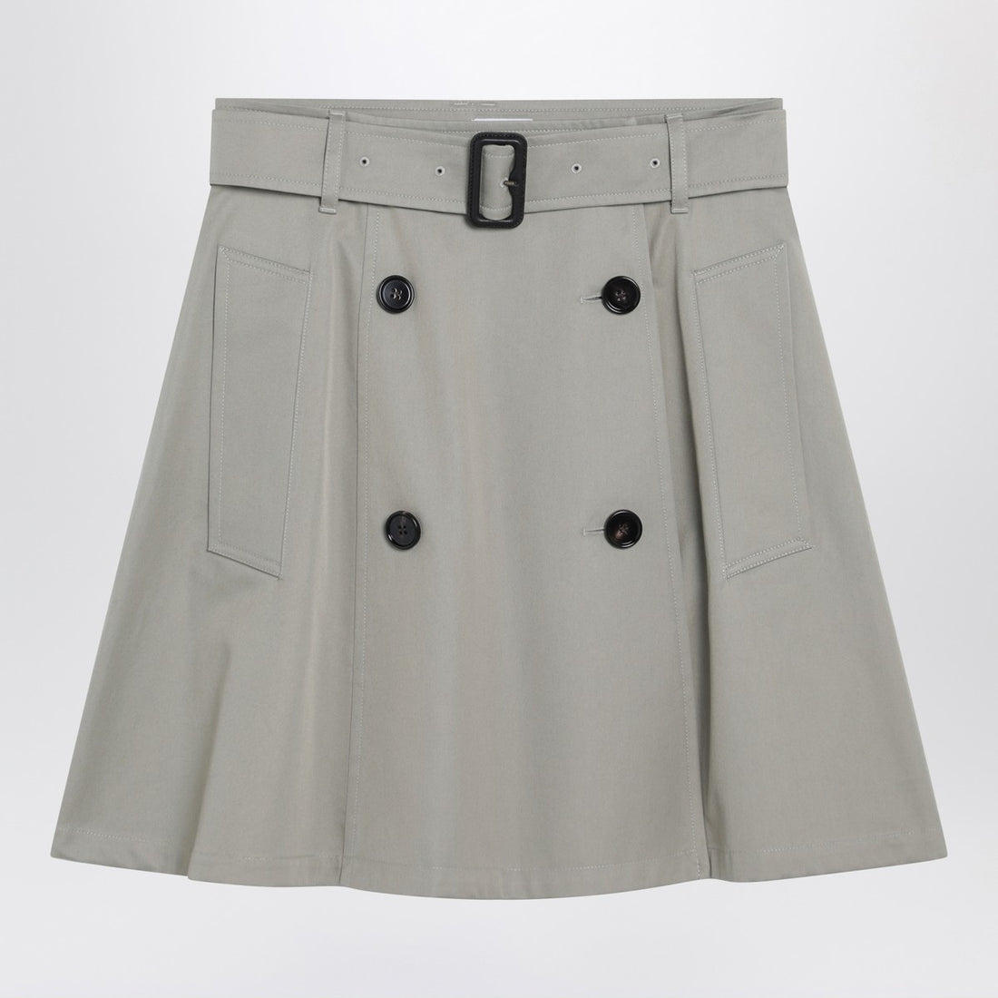 Burberry Beige Gabardine Mini Skirt with High Waist and Belt Beige