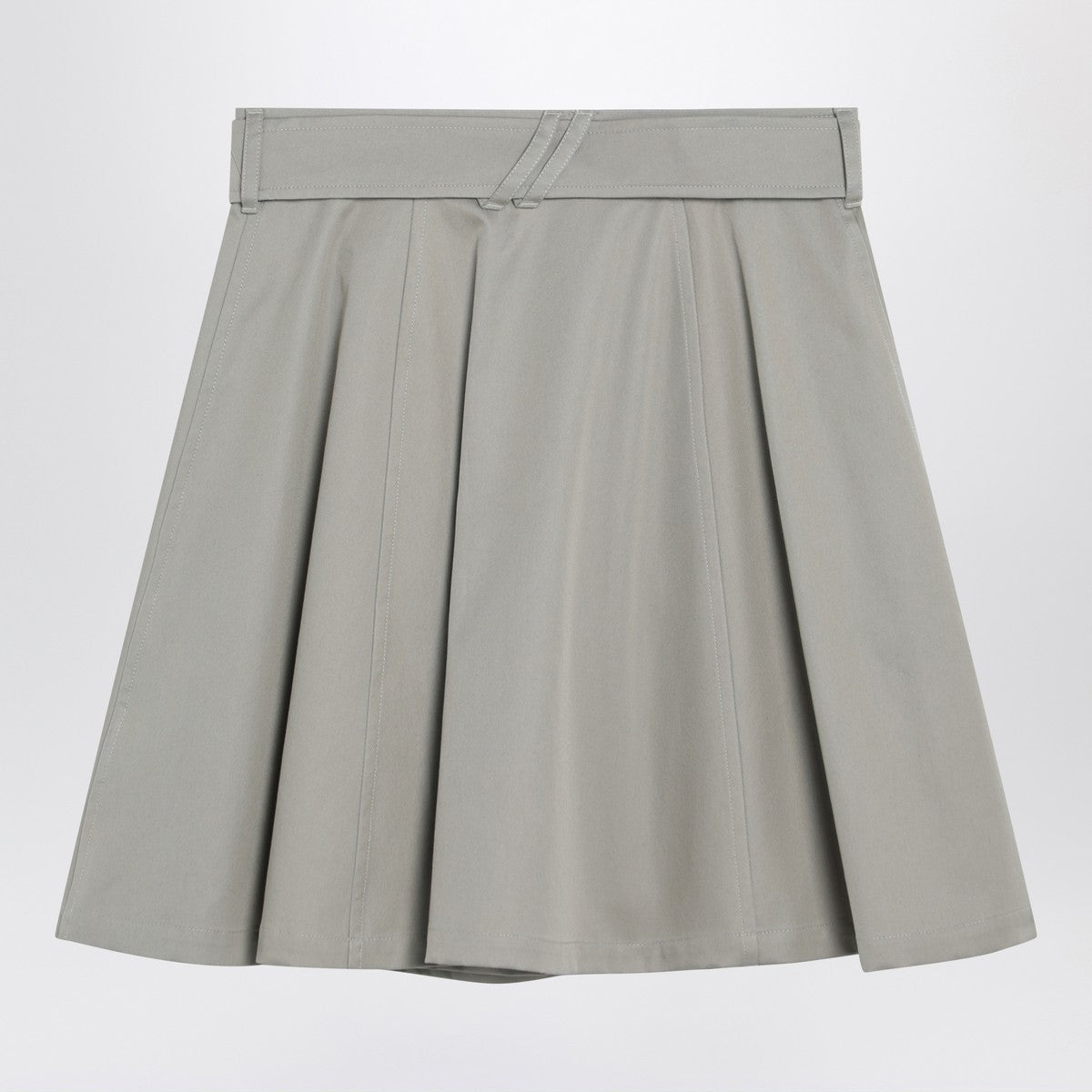 Burberry Beige Gabardine Mini Skirt with High Waist and Belt Beige