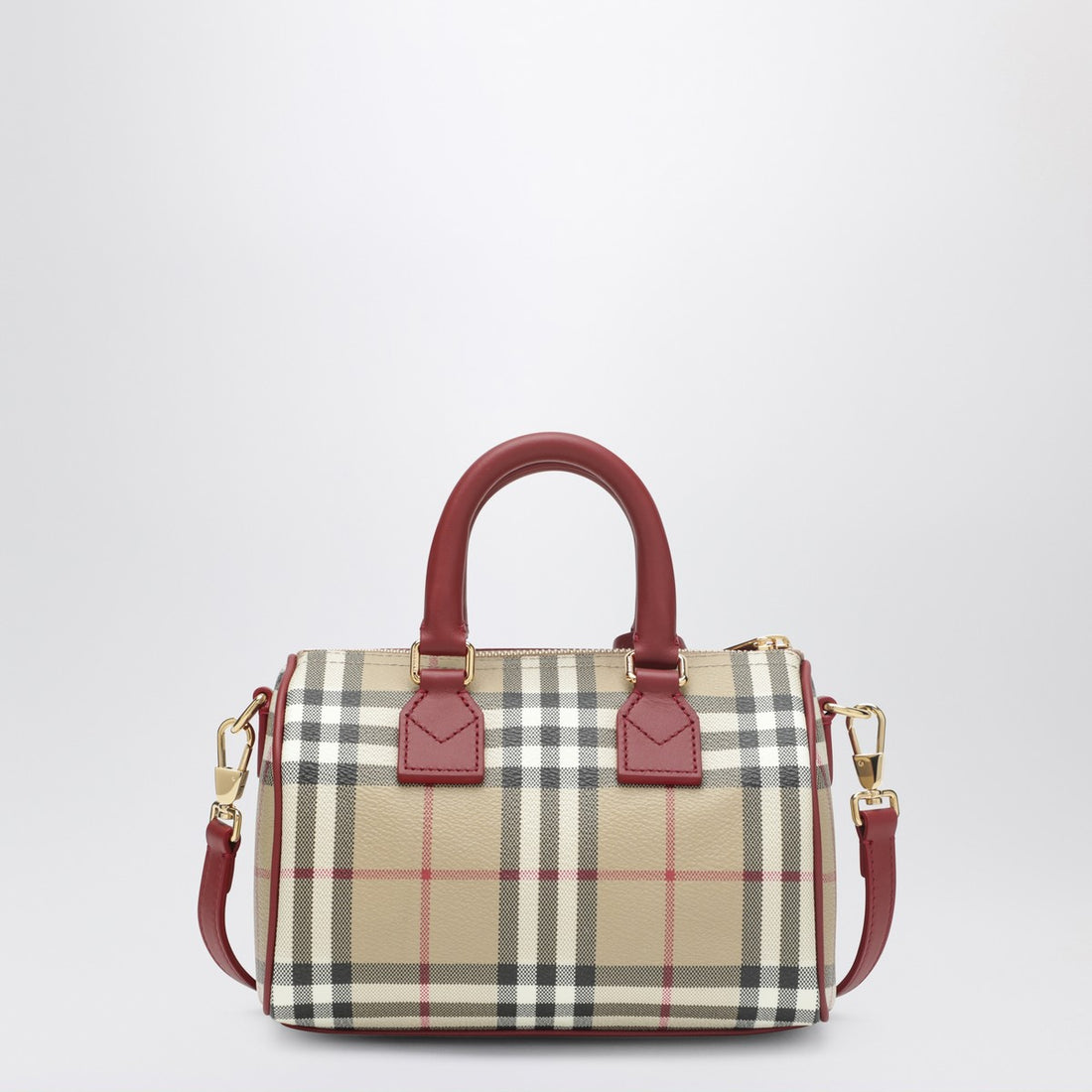 burberry mini check bowling bag beige
