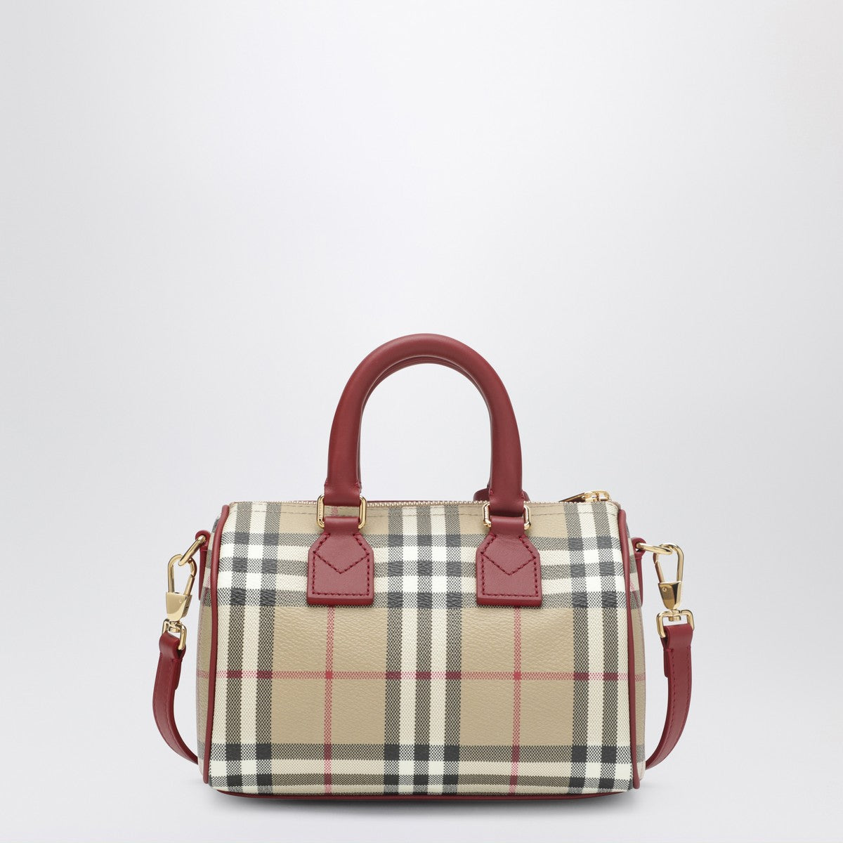 burberry mini check bowling bag beige