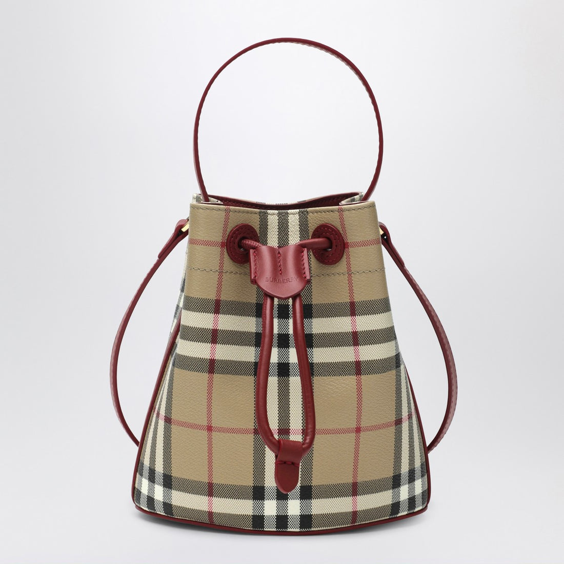 Burberry Check Mini Bucket Bag Beige