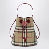 Burberry Check Mini Bucket Bag Beige