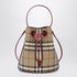 Burberry Check Mini Bucket Bag Beige