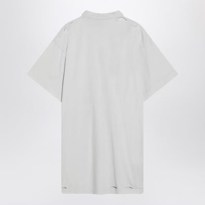 Balenciaga Oversized Optical White Distressed Cotton T-shirt White