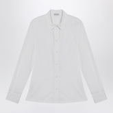 Burberry White Slim-Fit Cotton Shirt with Check Collar and Cuffs White