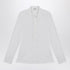 Burberry White Slim-Fit Cotton Shirt with Check Collar and Cuffs White