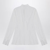 Burberry White Slim-Fit Cotton Shirt with Check Collar and Cuffs White